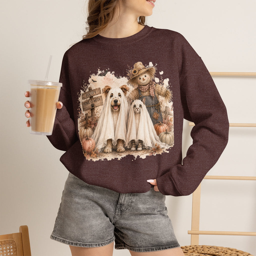 Spooky Paws Halloween Crewneck Sweatshirt | Cute Halloween Dogs