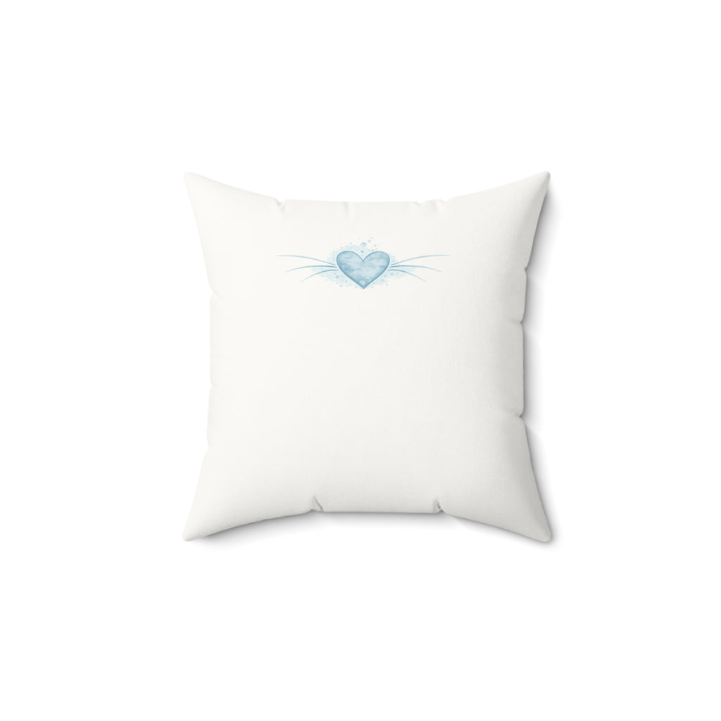 Watercolor Kitten Pillow | Dusty Blue