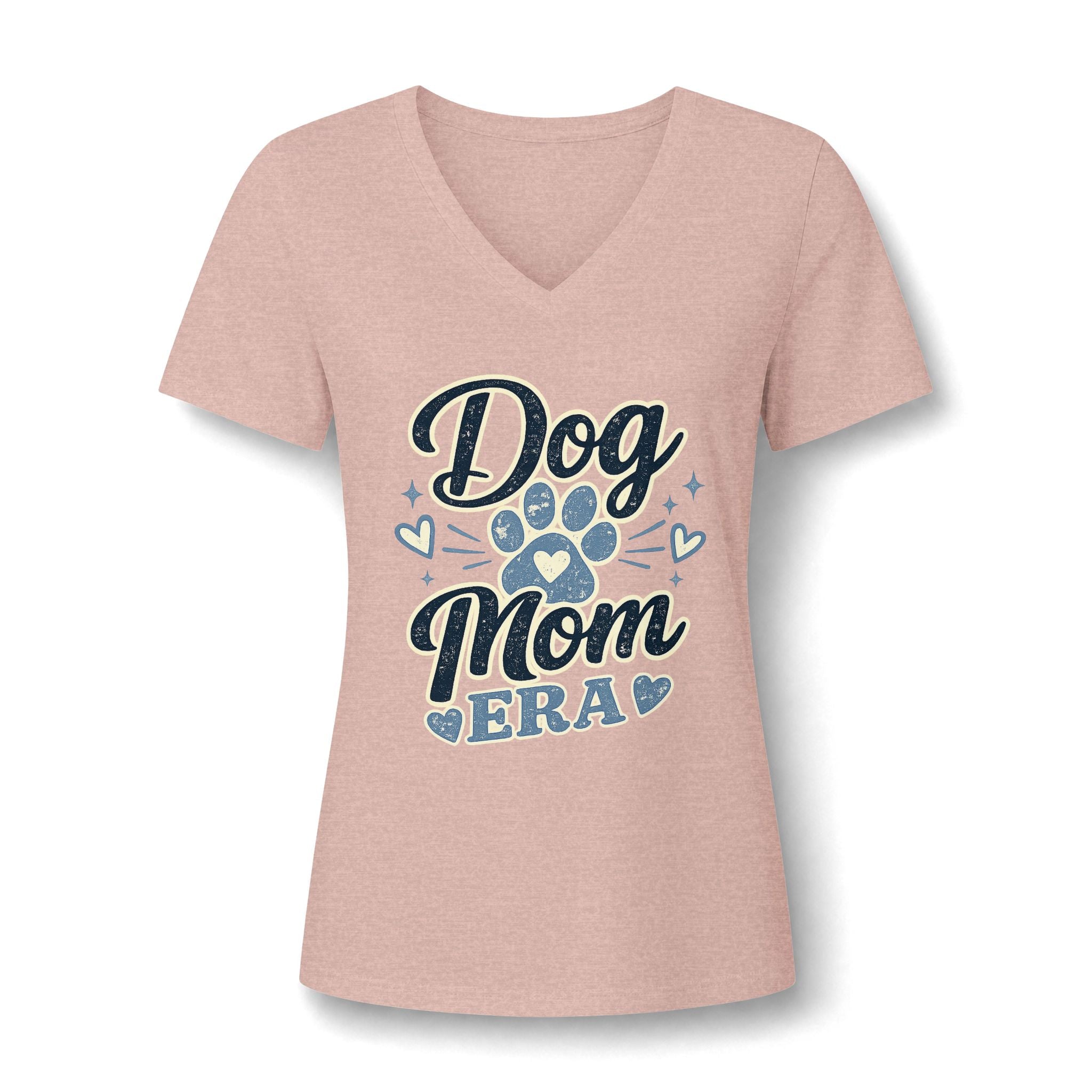 Dog Mom Era V-Neck T-Shirt | Dusty Blue