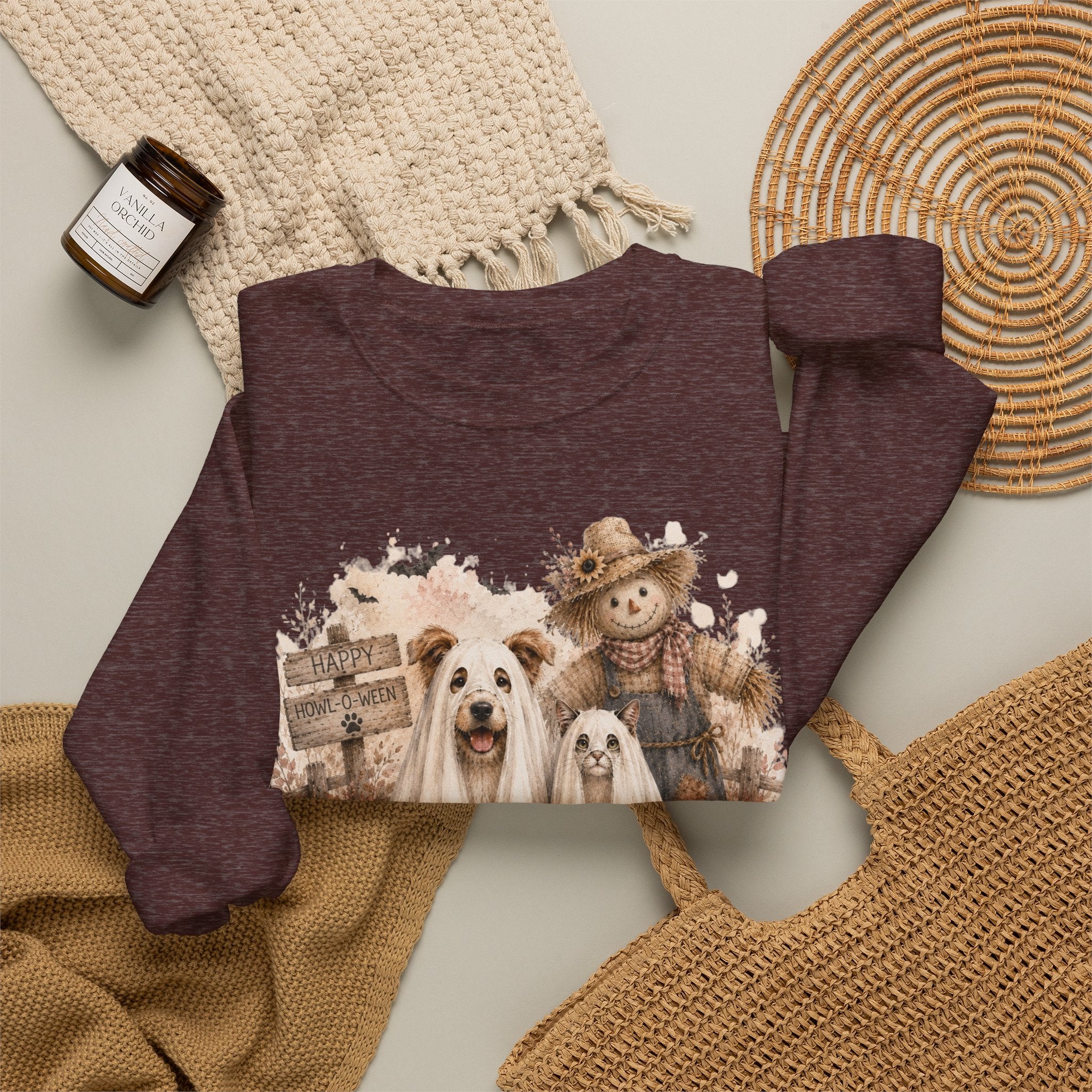 Spooky Paws Halloween Crewneck Sweatshirt | Cute Halloween Dogs