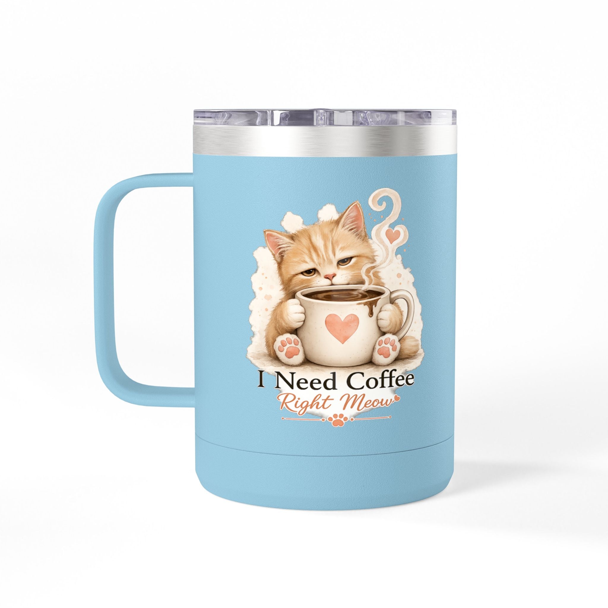 I Need Coffee Right Meow Travel Mug