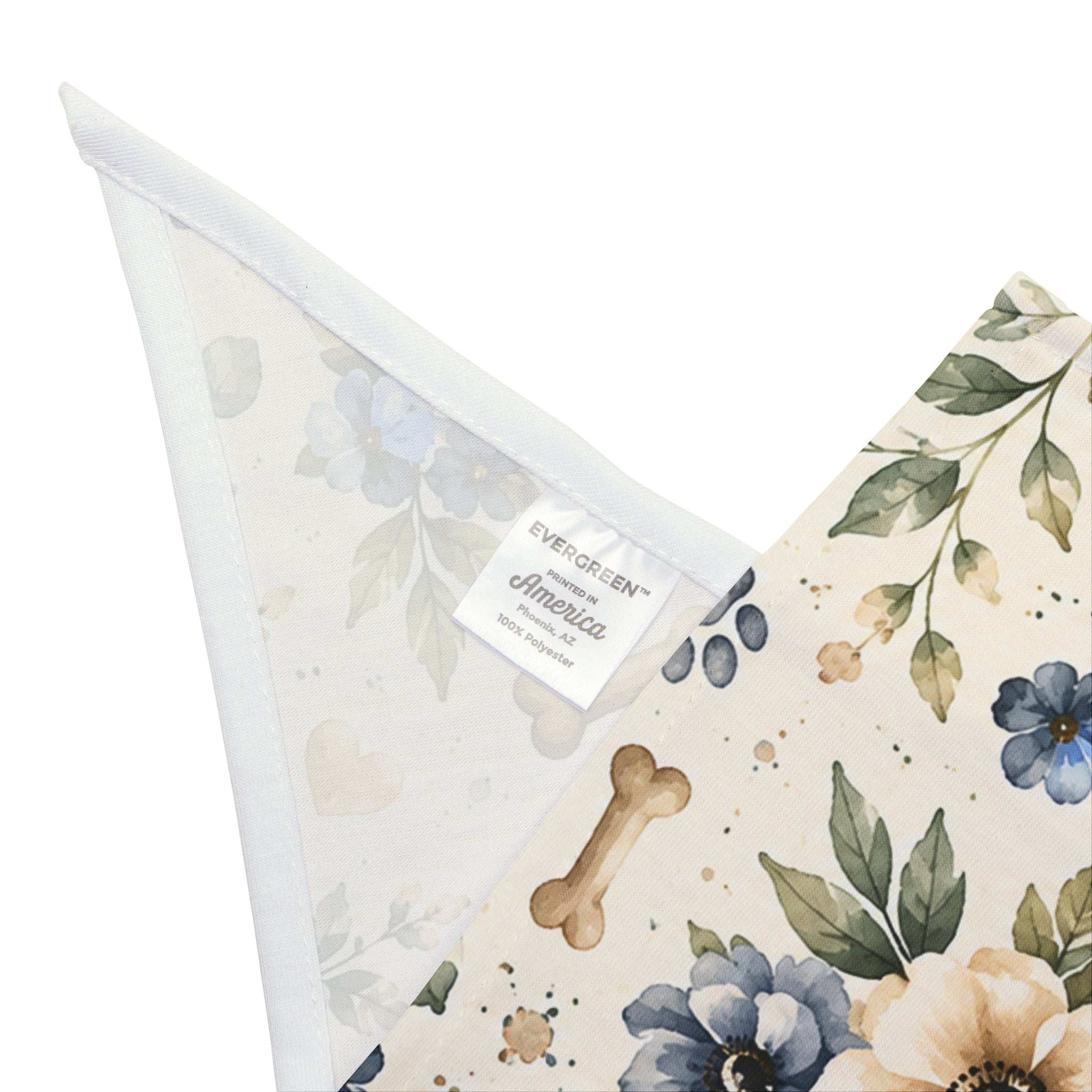Watercolor Pet Bandana | Blue & Cream Floral
