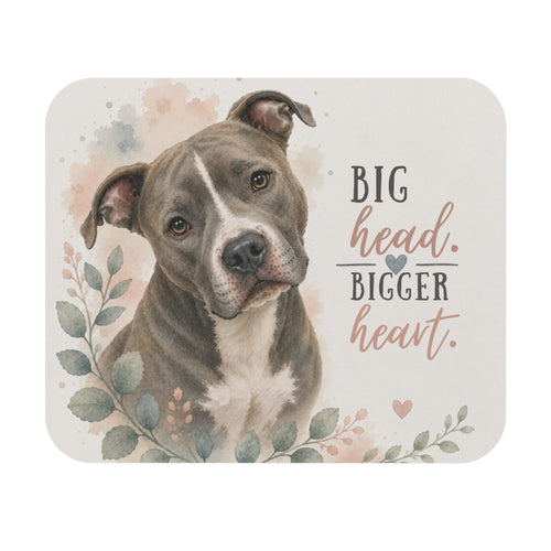 Big Head. Bigger Heart | Pit Bull Mouse Pad