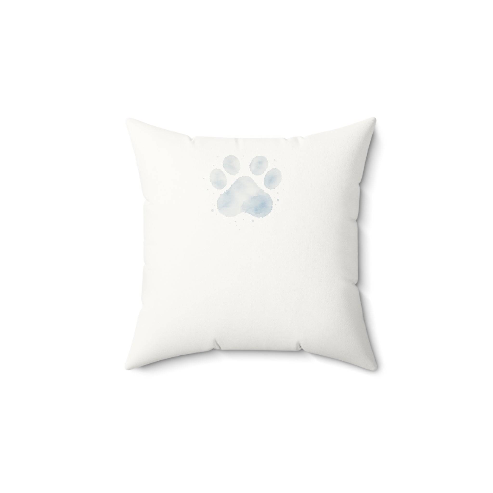 Love Leaves Paw Prints Pillow | Dusty Blue