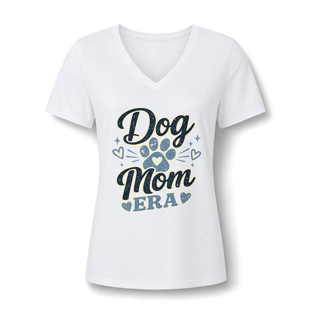 Dog Mom Era V-Neck T-Shirt | Dusty Blue