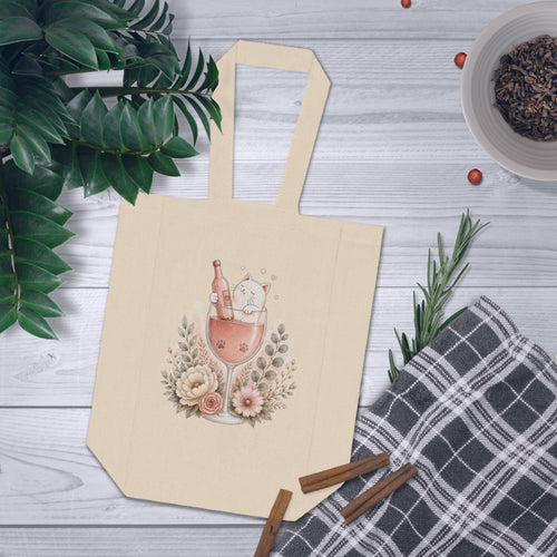 Cat Double Wine Bottle Tote Bag