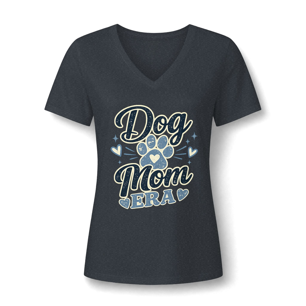 Dog Mom Era V-Neck T-Shirt | Dusty Blue