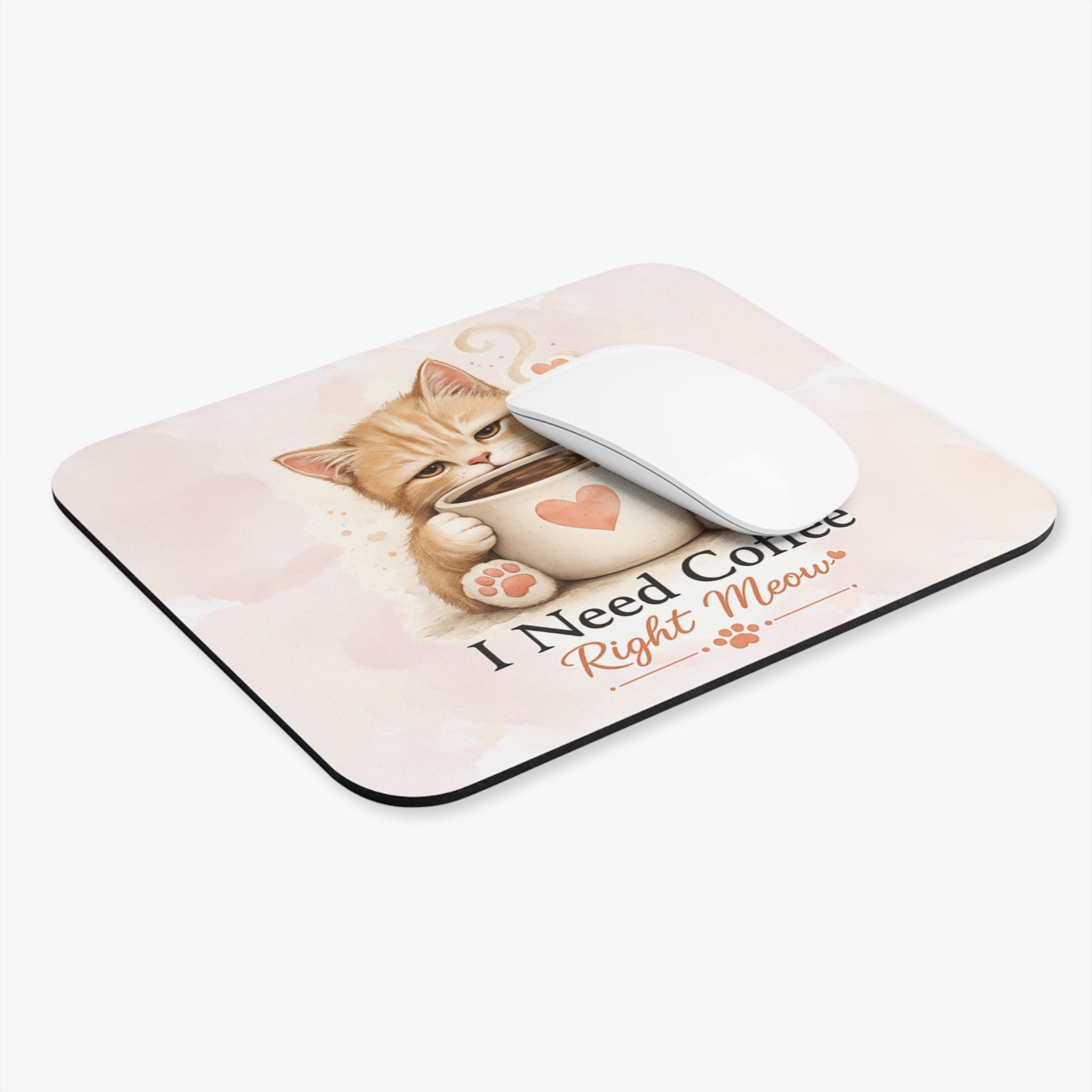 I Need Coffee Right Meow Mouse Pad | Cat Lover Gift