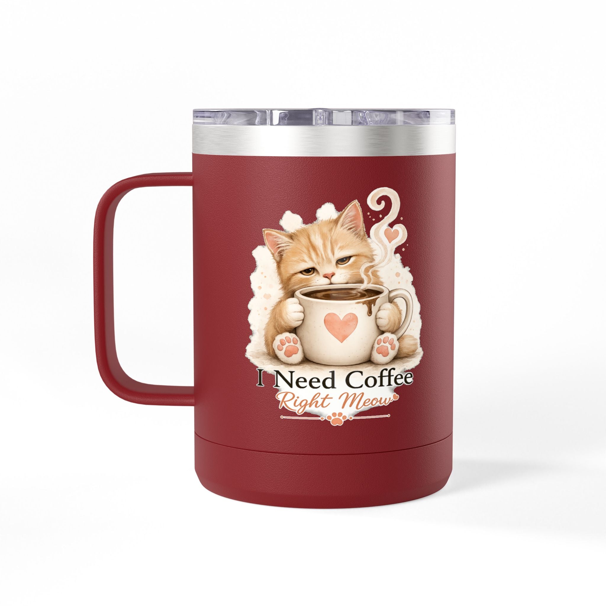 I Need Coffee Right Meow Travel Mug