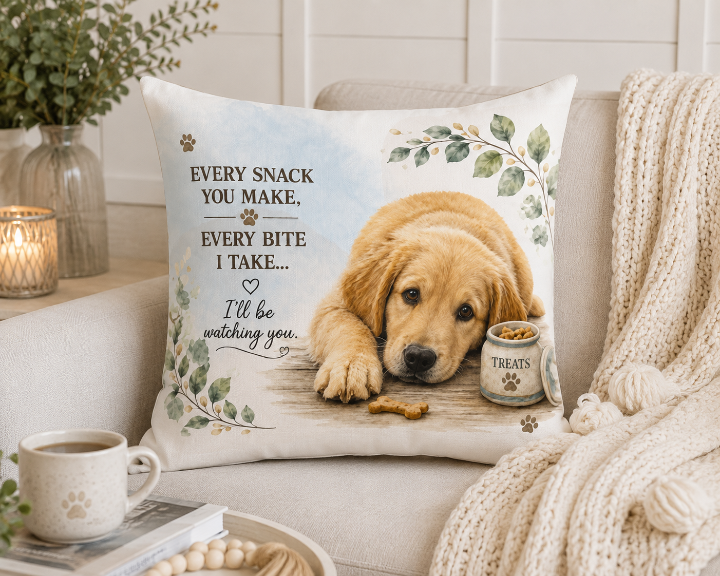 Golden Retriever Pillow | Every Snack You Make