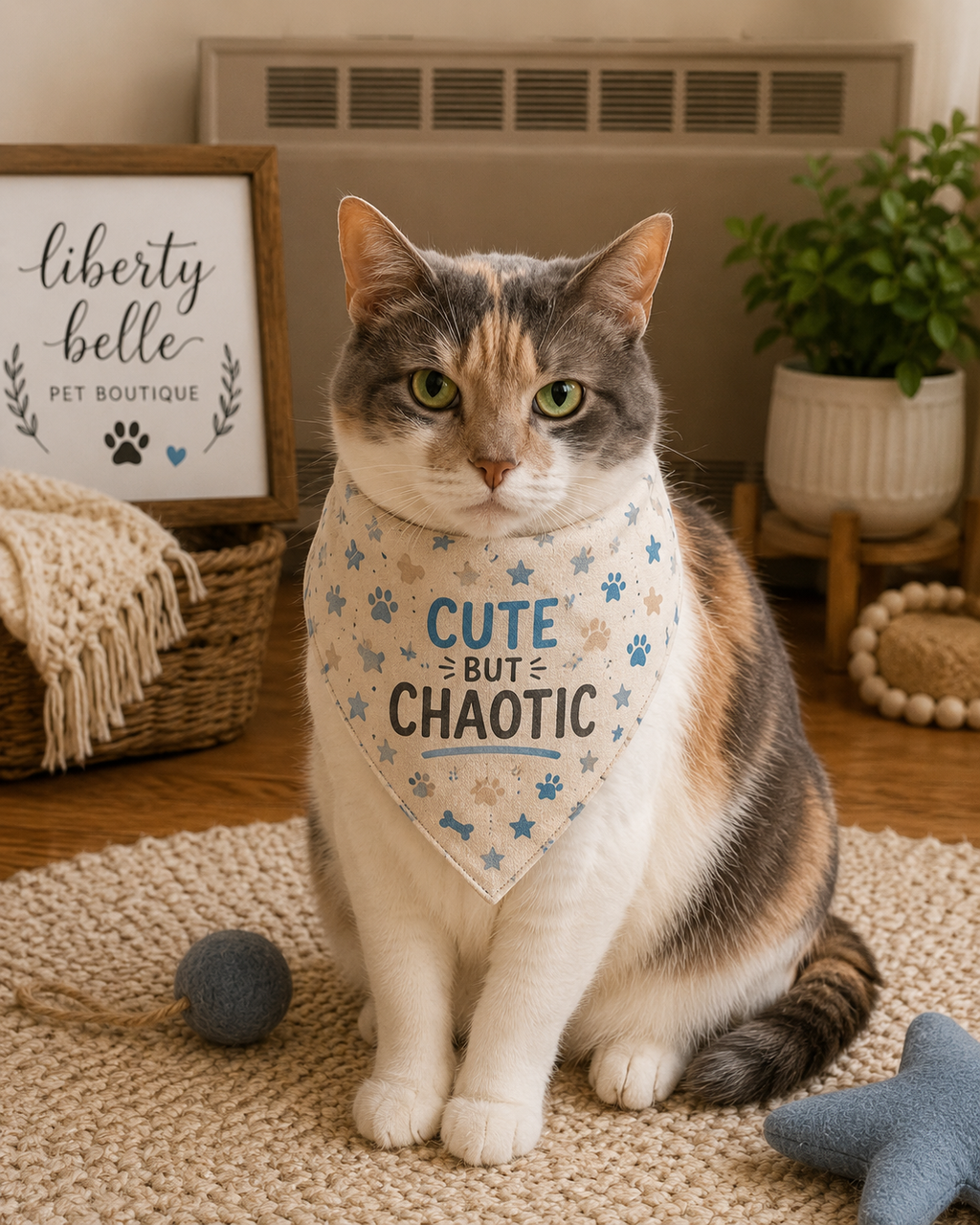 Cute But Chaotic Pet Bandana | Blush Pink & Cream