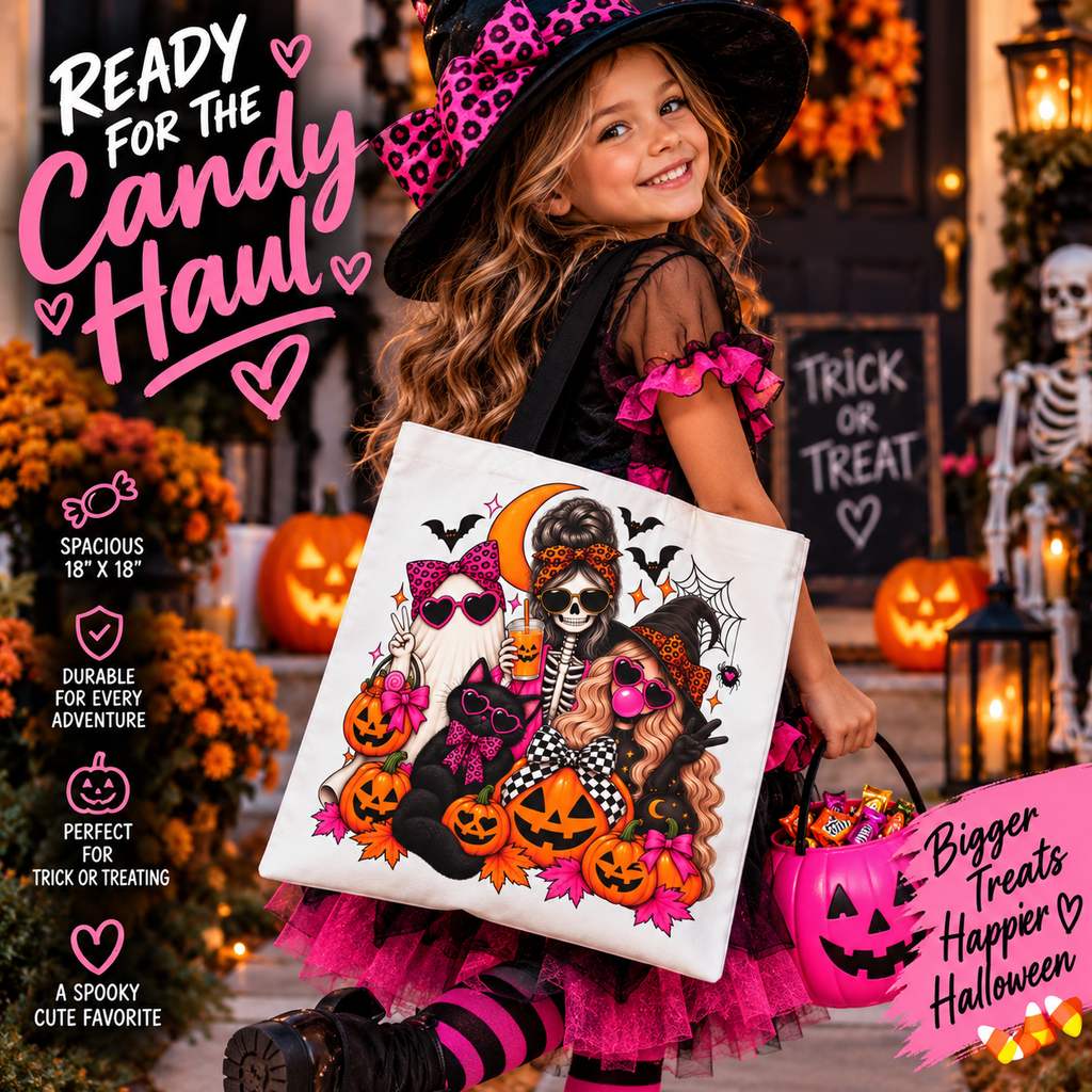 Sassy Halloween Crew 18x18 Trick-or-Treat Bag