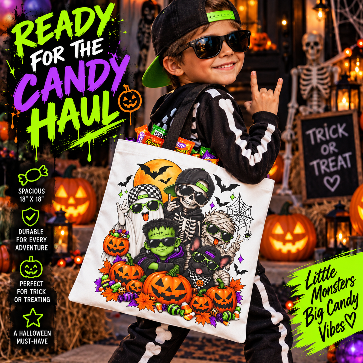 Mischief Halloween Crew 18x18 Trick-or-Treat Bag
