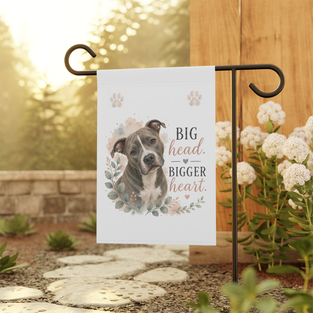 Pit Bull Garden Flag | Big Head, Bigger Heart
