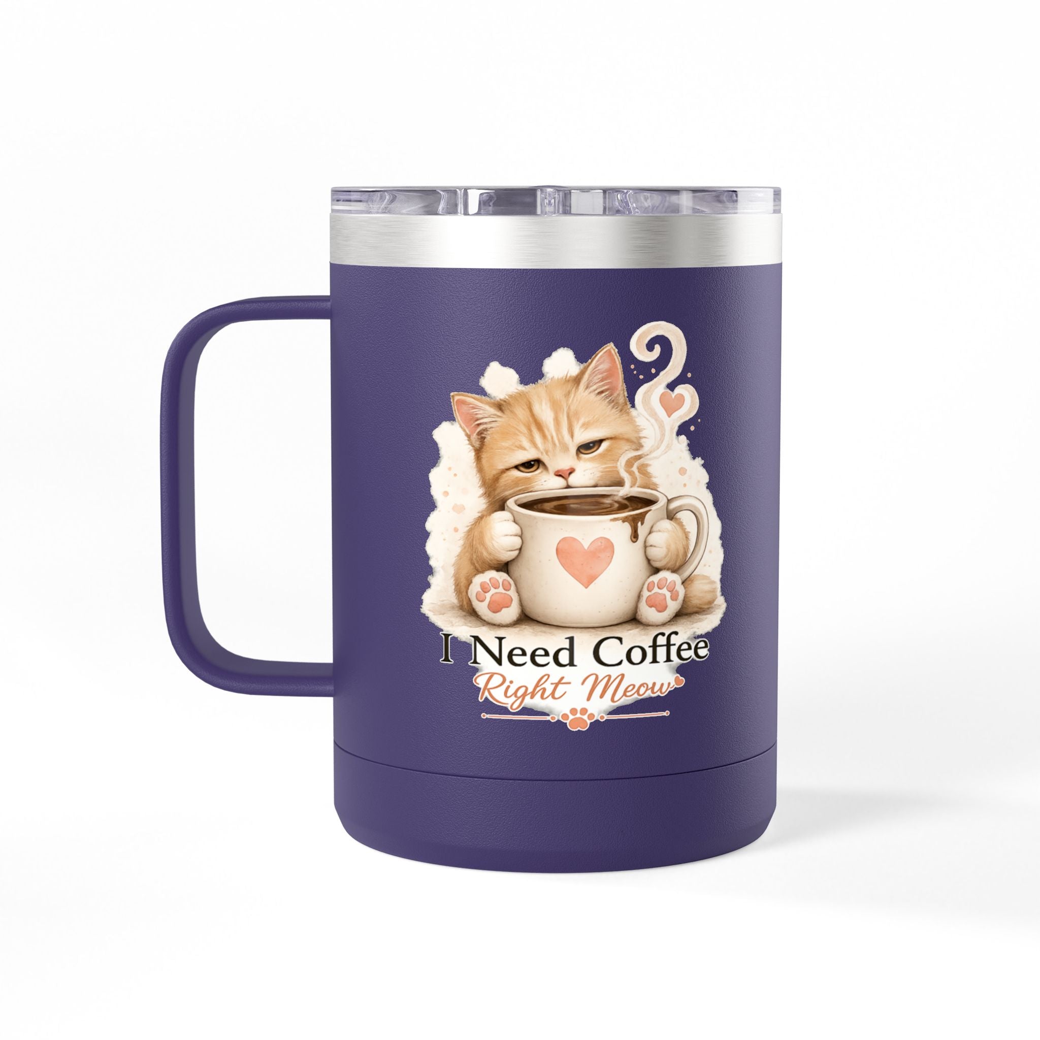 I Need Coffee Right Meow Travel Mug