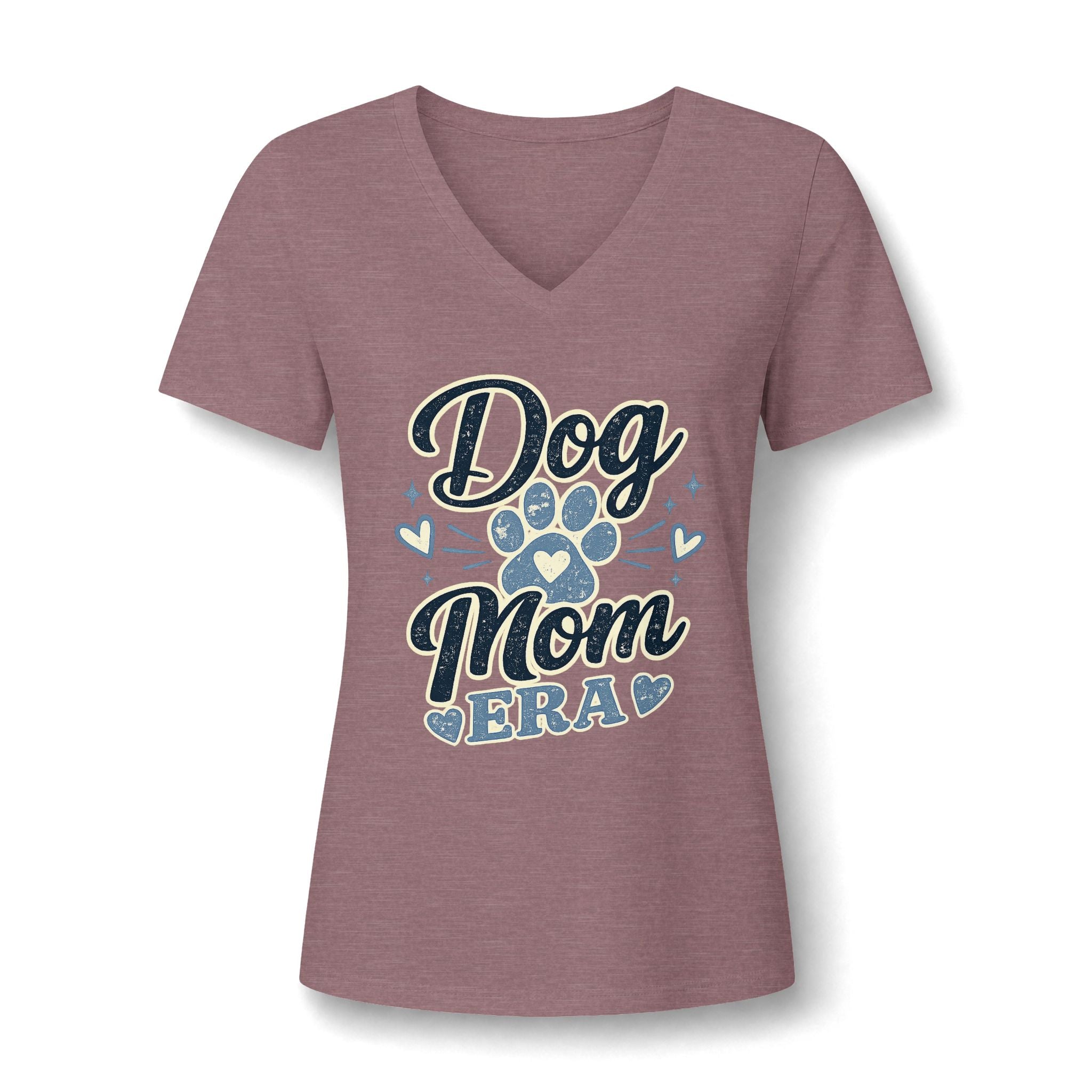 Dog Mom Era V-Neck T-Shirt | Dusty Blue