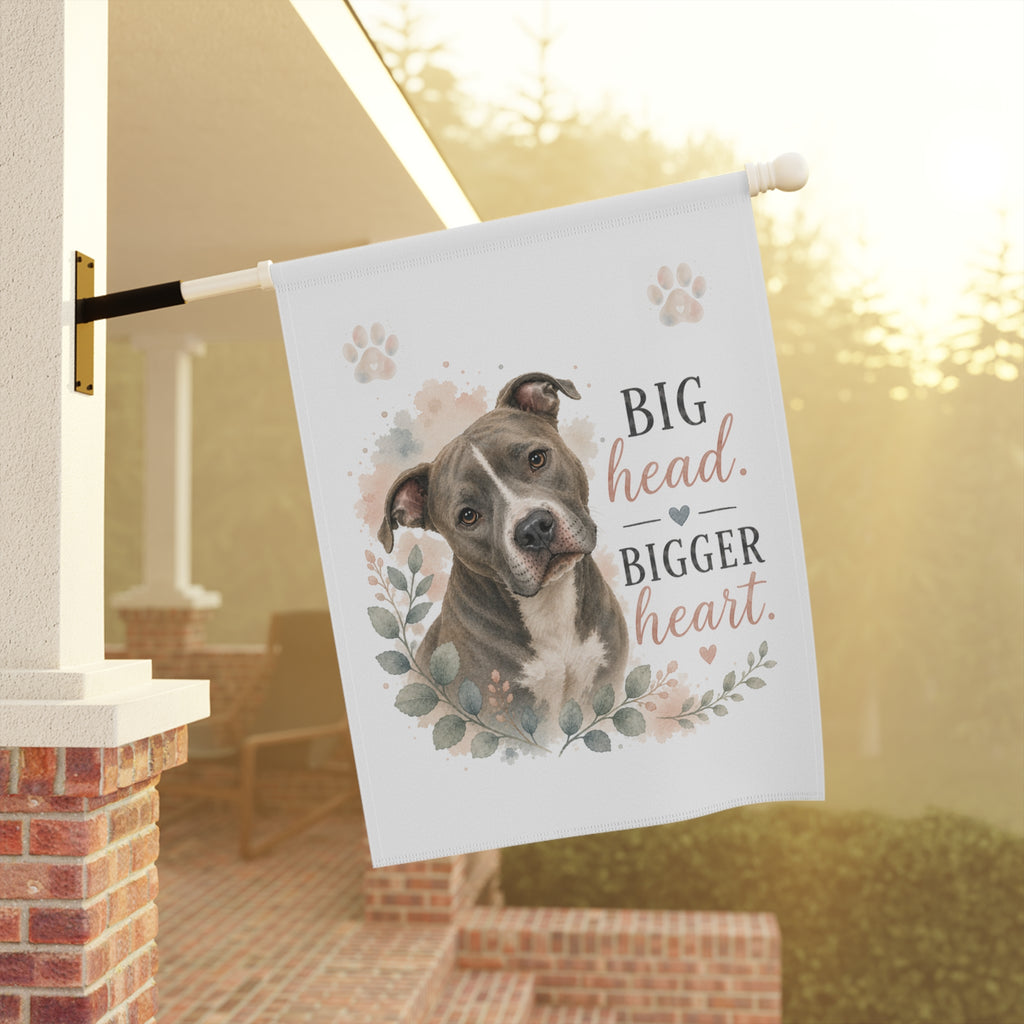Pit Bull Garden Flag | Big Head, Bigger Heart