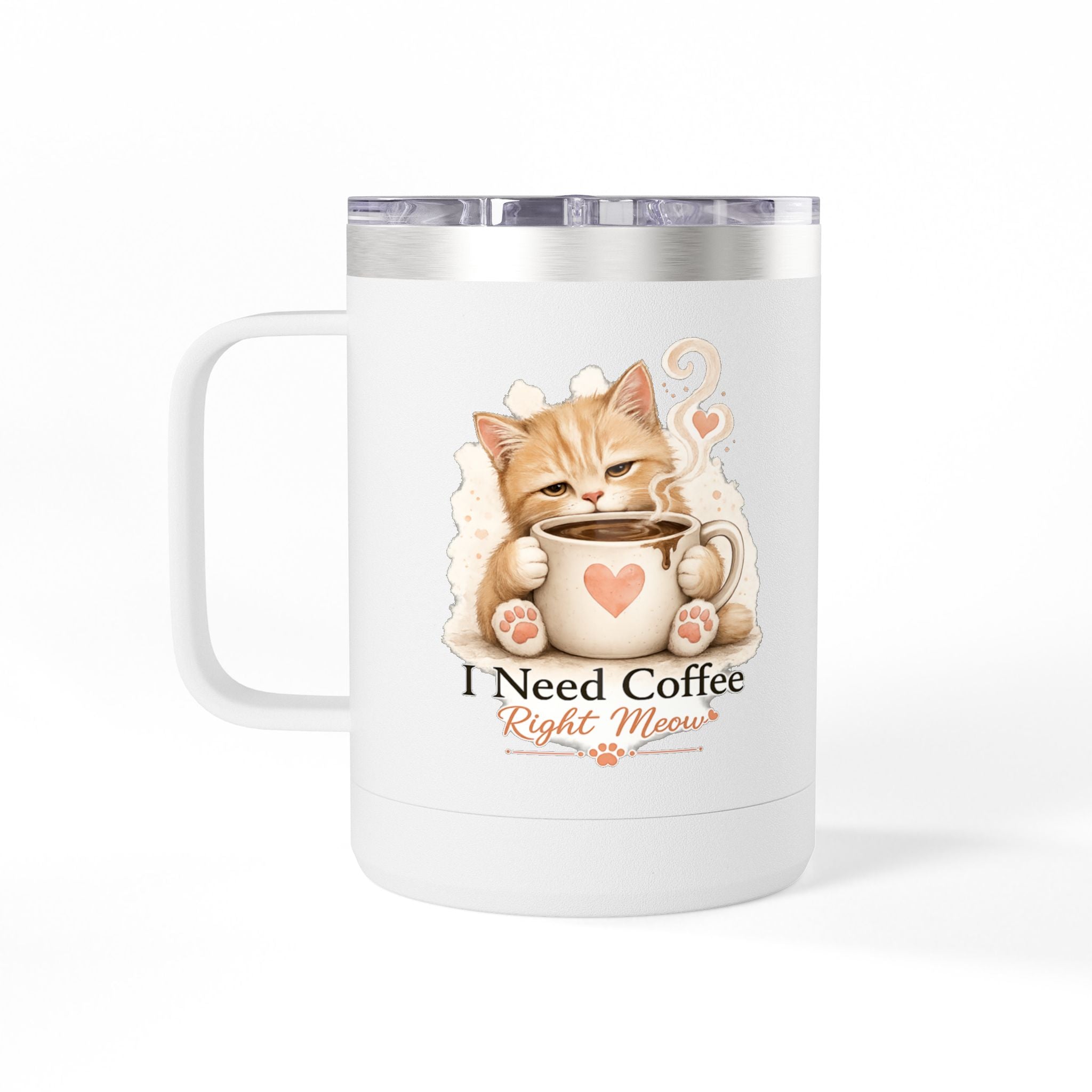 I Need Coffee Right Meow Travel Mug