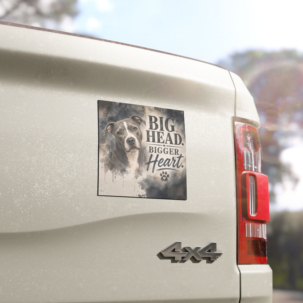 Big Head Bigger Heart | Watercolor Pit Bull Magnet
