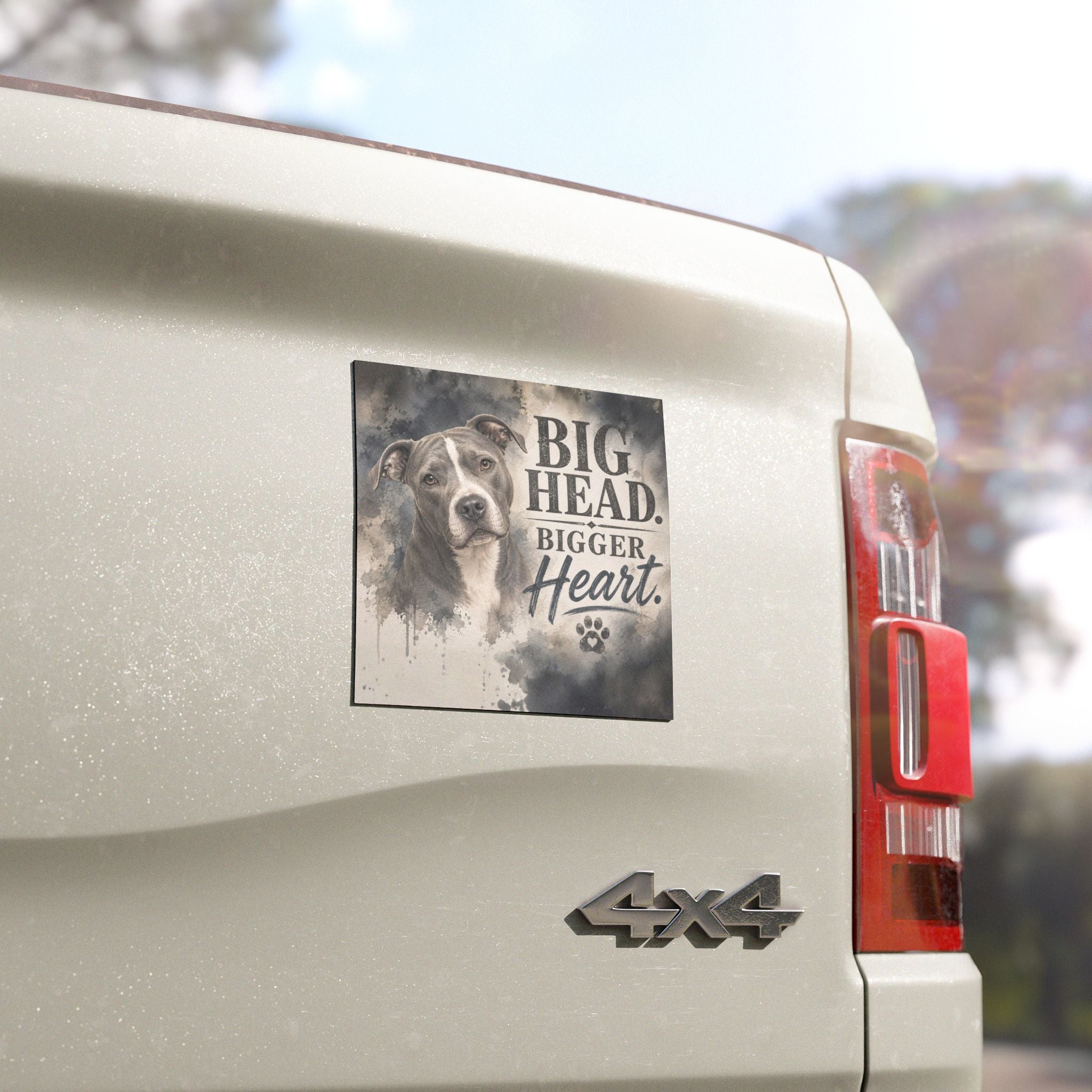 Big Head Bigger Heart | Watercolor Pit Bull Magnet