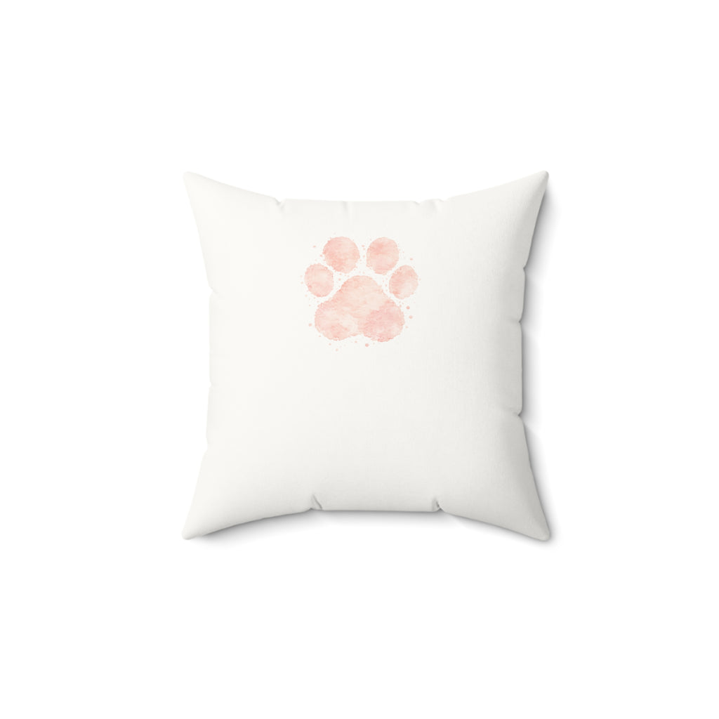 Love Leaves Paw Prints Pillow | Blush