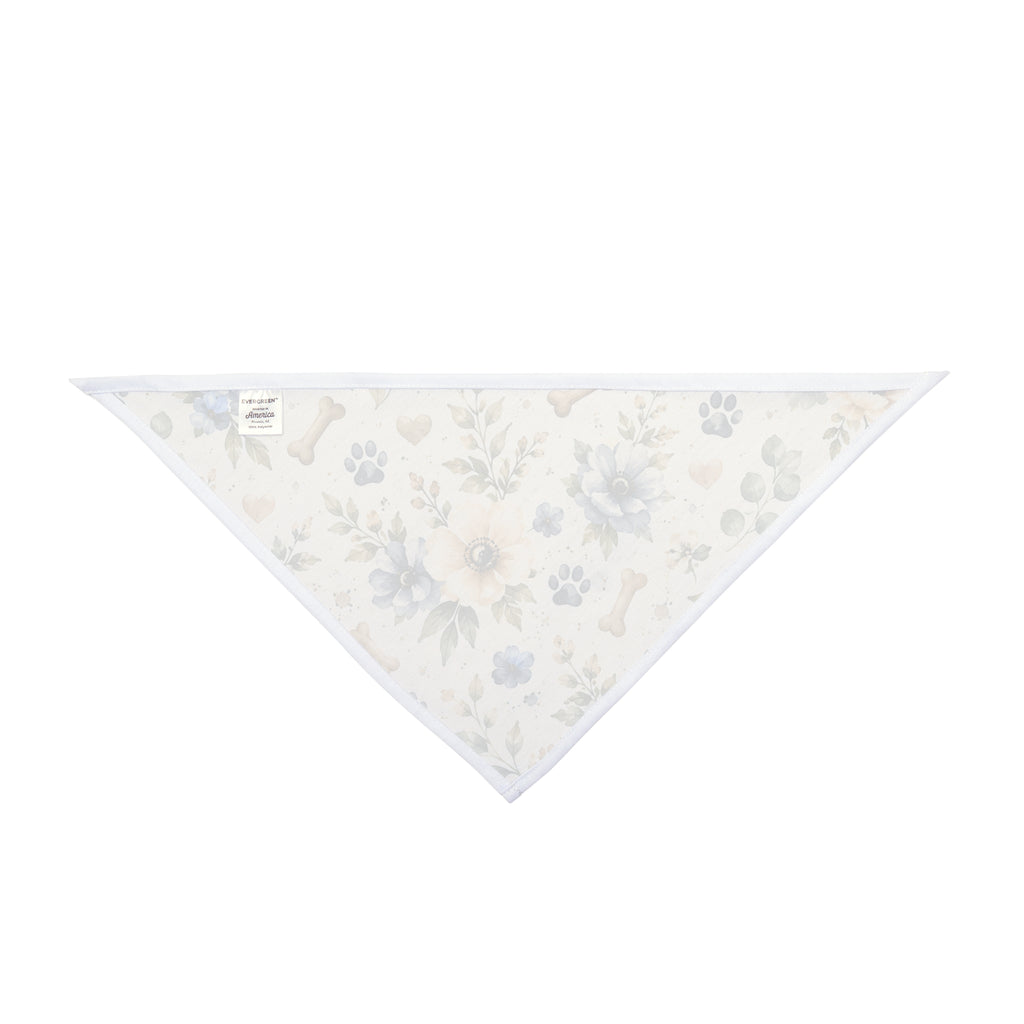 Watercolor Pet Bandana | Blue & Cream Floral
