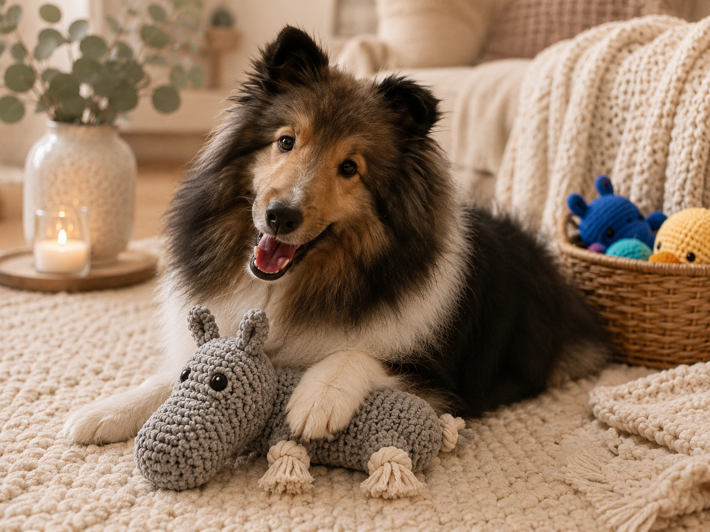 Knotted Plush Squeaker Dog Toy