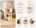 Multi-Level Cat Tree with Hammock & Cozy Hideaways